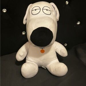 Family Guy Brian Griffin Plush Dog Stuffed Animal White Red Collar 9.5"
